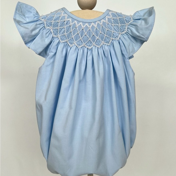 Sweet Dreams Other - NWOT Smocked Flutter-Sleeve Bubble Top - Light Blue